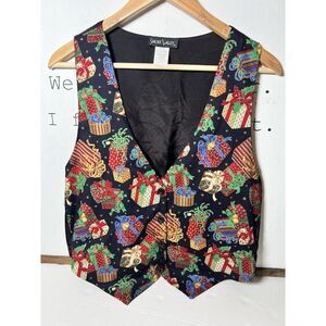 Quirky Grandma‎ core Christmas Presents Vest Size Medium.        Bb